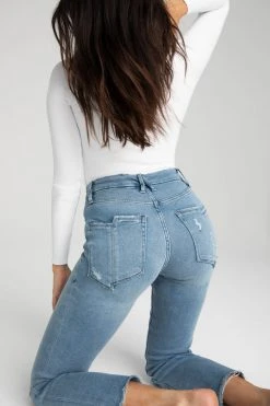 GOOD AMERICAN GOOD STRAIGHT SPLIT POCKETS | BLUE449