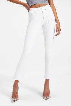 GOOD AMERICAN GOOD STRAIGHT RAW HEM | WHITE037