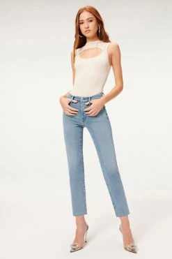 GOOD AMERICAN GOOD STRAIGHT RAW EDGE | BLUE449