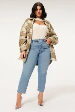 GOOD AMERICAN GOOD STRAIGHT RAW EDGE | BLUE449