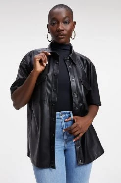 GA-SALE BETTER THAN LEATHER SHORT SLEEVE | BLACK001