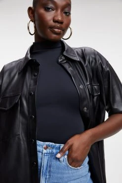 GA-SALE BETTER THAN LEATHER SHORT SLEEVE | BLACK001