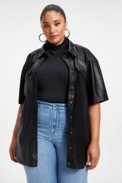 GA-SALE BETTER THAN LEATHER SHORT SLEEVE | BLACK001