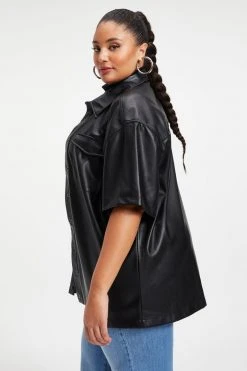 GA-SALE BETTER THAN LEATHER SHORT SLEEVE | BLACK001