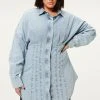 GA-SALE SEAMED SHIRT DRESS | BLUE819