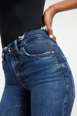 GOOD AMERICAN GOOD STRAIGHT SPLIT POCKETS | INDIGO032 High Waisted