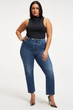 GOOD AMERICAN GOOD STRAIGHT SPLIT POCKETS | INDIGO032 High Waisted