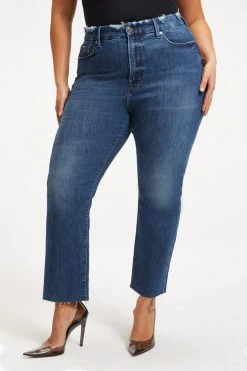 GOOD AMERICAN GOOD STRAIGHT SPLIT POCKETS | INDIGO032 High Waisted