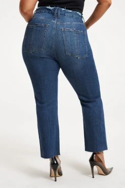 GOOD AMERICAN GOOD STRAIGHT SPLIT POCKETS | INDIGO032 High Waisted