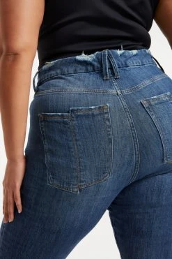 GOOD AMERICAN GOOD STRAIGHT SPLIT POCKETS | INDIGO032 High Waisted