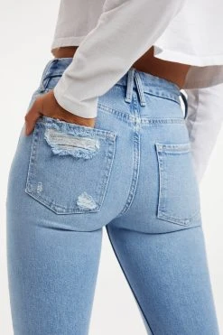 GOOD AMERICAN GOOD STRAIGHT NATURAL FRAY HEM | INDIGO126 High Waisted