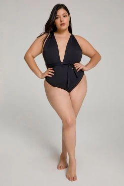 GOOD AMERICAN DIP DIVE ONE-PIECE | BLACK001