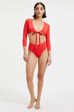 GOOD AMERICAN SEXY BOOST TOP | BRIGHT POPPY 002