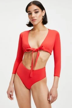 GOOD AMERICAN SEXY BOOST TOP | BRIGHT POPPY 002