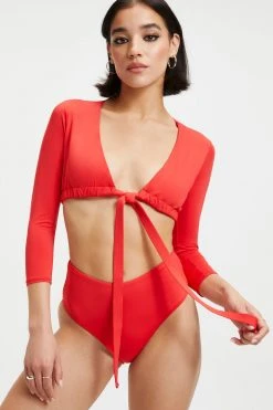 GOOD AMERICAN SEXY BOOST TOP | BRIGHT POPPY 002