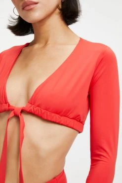 GOOD AMERICAN SEXY BOOST TOP | BRIGHT POPPY 002