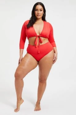 GOOD AMERICAN SEXY BOOST TOP | BRIGHT POPPY 002