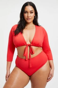 GOOD AMERICAN SEXY BOOST TOP | BRIGHT POPPY 002