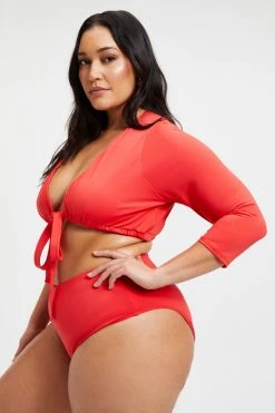 GOOD AMERICAN SEXY BOOST TOP | BRIGHT POPPY 002