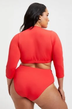 GOOD AMERICAN SEXY BOOST TOP | BRIGHT POPPY 002