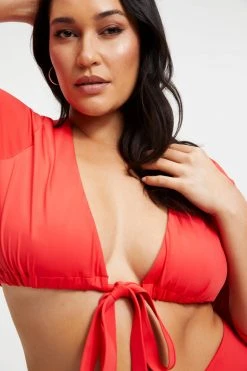 GOOD AMERICAN SEXY BOOST TOP | BRIGHT POPPY 002