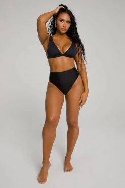 GOOD AMERICAN Bikini Bottoms HIGH SHINE GOOD WAIST BOTTOM | BLACK001