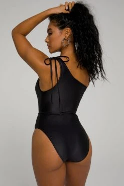 GOOD AMERICAN HOT SHOULDER ONE-PIECE | BLACK001