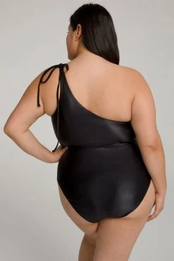 GOOD AMERICAN HOT SHOULDER ONE-PIECE | BLACK001