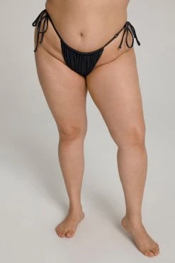 Cheapest ❤️ GOOD AMERICAN METALLIC HI-HI TANGA BOTTOM | BLACK001 ❤️ Bikini Bottoms ✨ 20 GOOD AMERICAN METALLIC HI-HI TANGA BOTTOM | BLACK001 Bikini Bottoms