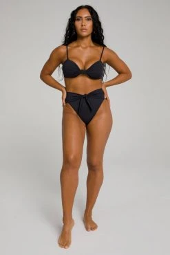 GOOD AMERICAN WAIST CINCHER BOTTOM | BLACK001 Bikini Bottoms