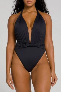 GOOD AMERICAN WAIST CINCHER ONE-PIECE | BLACK001