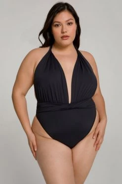 GOOD AMERICAN WAIST CINCHER ONE-PIECE | BLACK001