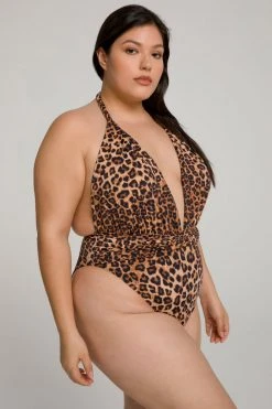 GOOD AMERICAN WAIST CINCHER ONE-PIECE | LEOPARD004