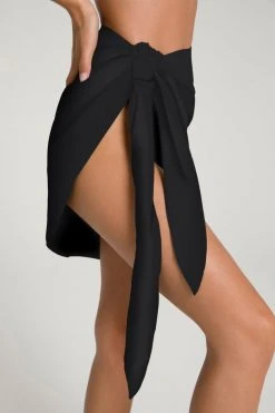 GOOD AMERICAN Cover Ups LEG DAZE SARONG | BLACK001