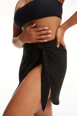 GOOD AMERICAN Cover Ups LEG DAZE SARONG | BLACK001