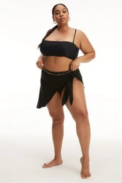 GOOD AMERICAN Cover Ups LEG DAZE SARONG | BLACK001
