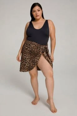 GOOD AMERICAN Cover Ups LEG DAZE SARONG | LEOPARD004