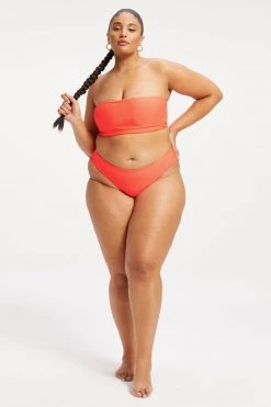 GOOD AMERICAN Bikini Tops BETTER BAND TOP | HOT CORAL001