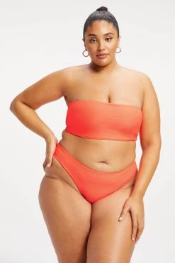 GOOD AMERICAN Bikini Tops BETTER BAND TOP | HOT CORAL001