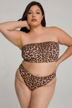 GOOD AMERICAN Bikini Tops BETTER BAND TOP | LEOPARD004