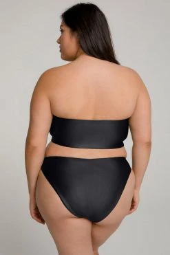GOOD AMERICAN HIGH SHINE BETTER BAND TOP | BLACK001 Bikini Tops