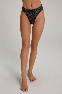 GOOD AMERICAN Bikini Bottoms MATTE GOOD WAIST CHEEKY | LEOPARD004