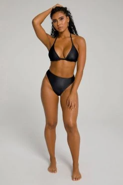 Best Pirce 💯 GOOD AMERICAN HIGH SHINE GOOD WAIST CHEEKY | BLACK001 Bikini Bottoms 😉 21 GOOD AMERICAN HIGH SHINE GOOD WAIST CHEEKY | BLACK001 Bikini Bottoms