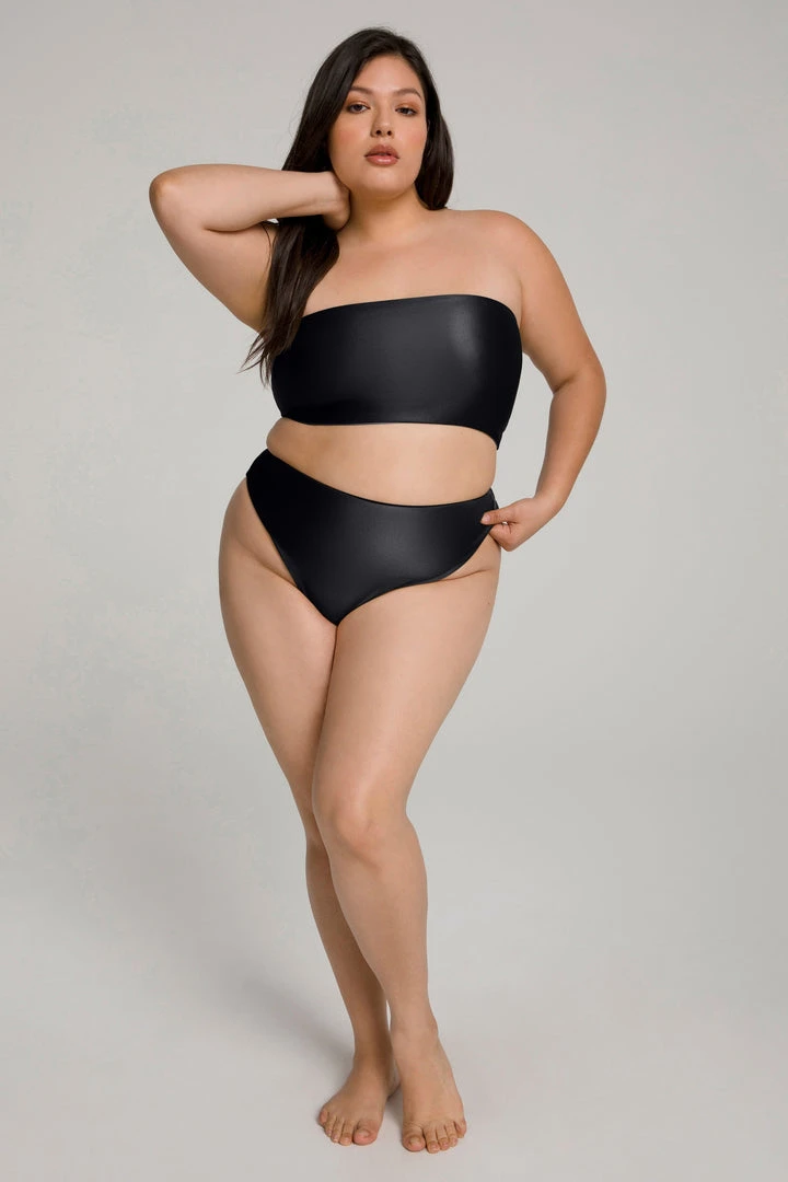 Best Pirce 💯 GOOD AMERICAN HIGH SHINE GOOD WAIST CHEEKY | BLACK001 Bikini Bottoms 😉 9 GOOD AMERICAN HIGH SHINE GOOD WAIST CHEEKY | BLACK001 Bikini Bottoms