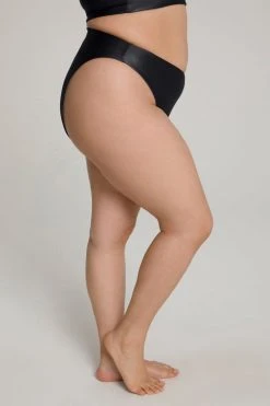 Best Pirce 💯 GOOD AMERICAN HIGH SHINE GOOD WAIST CHEEKY | BLACK001 Bikini Bottoms 😉 27 GOOD AMERICAN HIGH SHINE GOOD WAIST CHEEKY | BLACK001 Bikini Bottoms