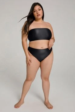 Best Pirce 💯 GOOD AMERICAN HIGH SHINE GOOD WAIST CHEEKY | BLACK001 Bikini Bottoms 😉 29 GOOD AMERICAN HIGH SHINE GOOD WAIST CHEEKY | BLACK001 Bikini Bottoms