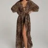 GOOD AMERICAN Cover Ups GODDESS ROBE | LEOPARD004