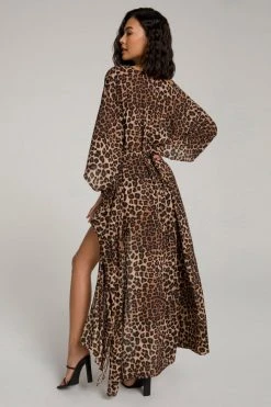 GOOD AMERICAN Cover Ups GODDESS ROBE | LEOPARD004