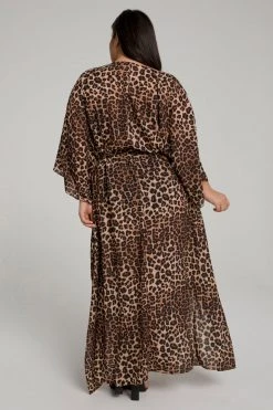 GOOD AMERICAN Cover Ups GODDESS ROBE | LEOPARD004