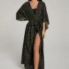 GOOD AMERICAN Cover Ups GODDESS ROBE | SAGE LEOPARD005